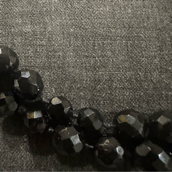 Vintage Jet Black Glass Multi Strand Bead Necklace - Picture 8 of 8